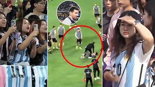 Messi reaction to the pitch invader and Hong Kong fans