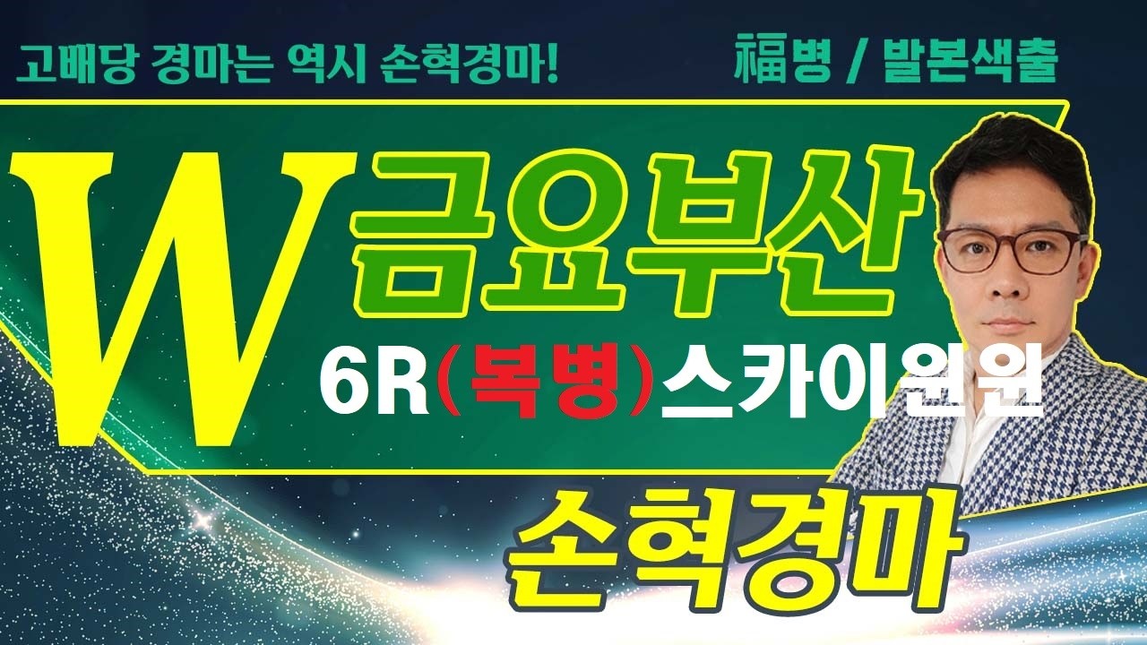 고배당 경마는 역시 손혁 경마 3/27(금)부산 복병마 내용을 확인해 보세요!!