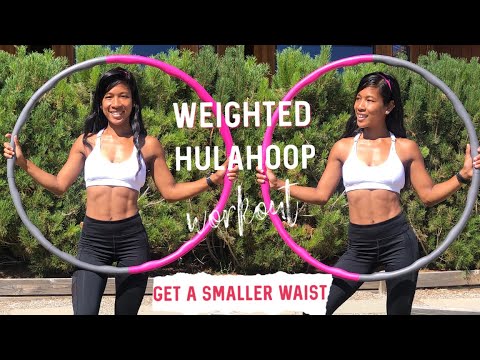 10 MIN HULAHOOP TO GET SMALLER WAIST | You can do anywhere | #hulahoop #weightedhulahoop