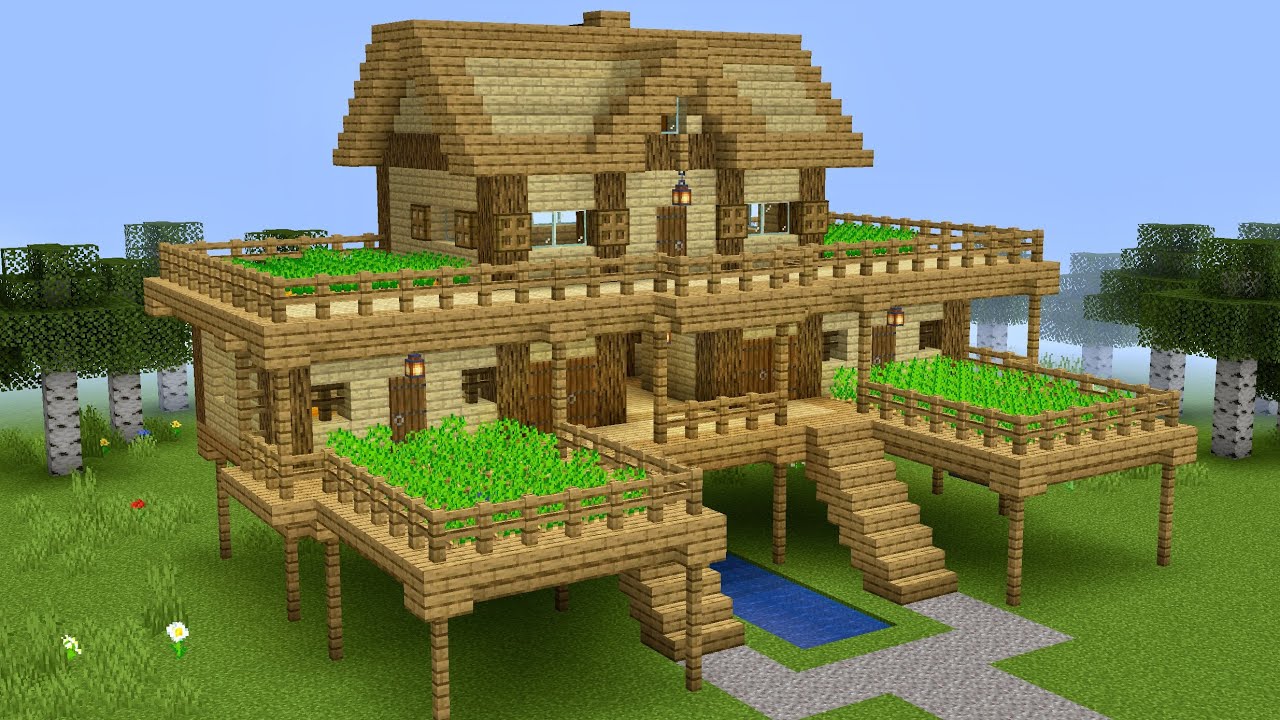 Minecraft How To Build A Survival Farm House Youtube Easy Minecraft Houses Minecraft Farm Minecraft