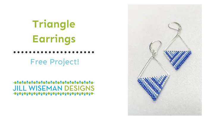 Triangle Earrings with Brick Stitch