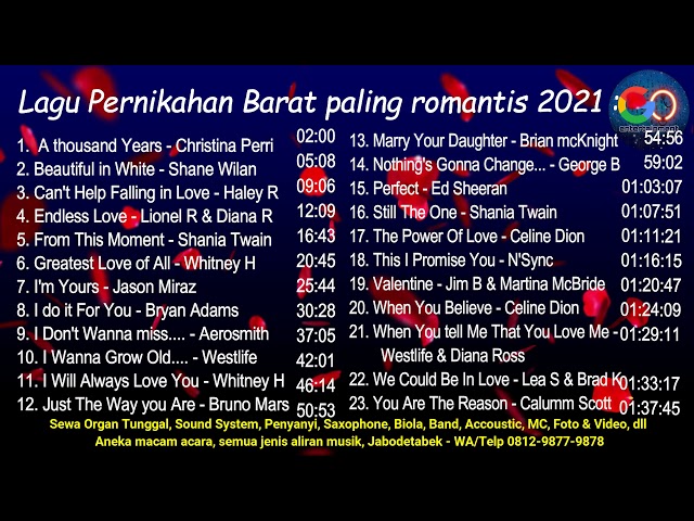 LAGU BARAT ROMANTIS untuk Wedding / Pernikahan class=