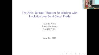 The Artin Springer Theorem for Algebras with Involution over Semi-Global Fields