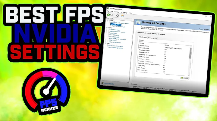 Nvidia Control Panel BEST SETTINGS For HIGH FPS In Every Game! (2021 Update)