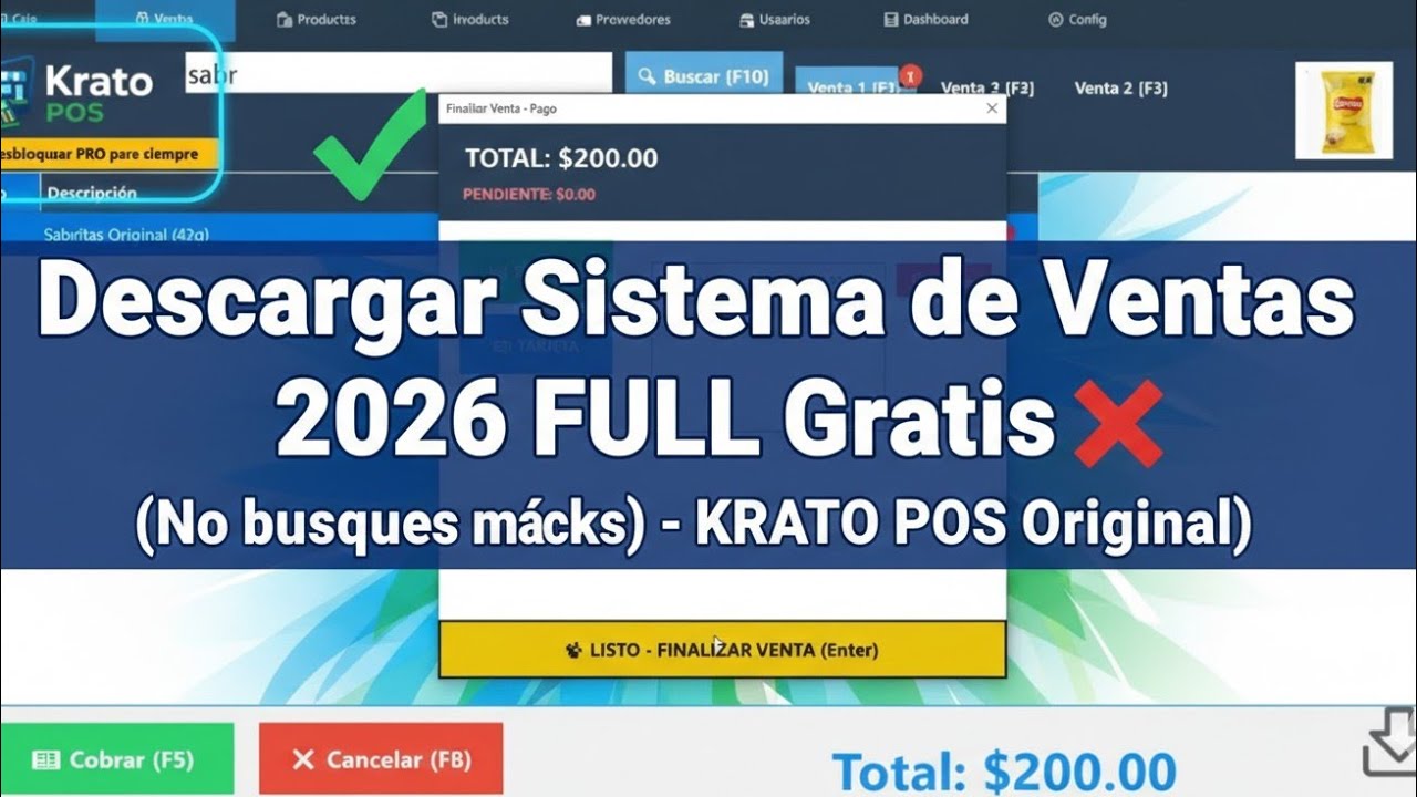 Descargar Sistema de Ventas 2026 FULL Gratis (No busques más Cracks) - KRATO POS Original