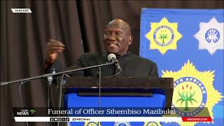 Police Minister Bheki Cele addresses funeral of slain WO Sthembiso Mazibuko in KZN