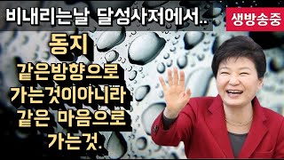 🔺️비내리는날  달성사저에서 🔺️우리는 동지입니다