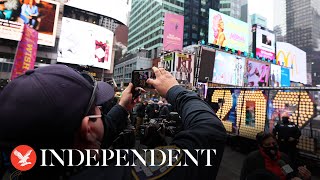 Watch again: New Years numerals for 2024 arrive at Times Square