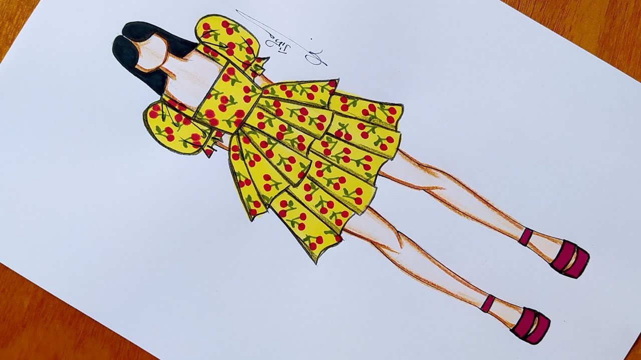 birthday dress drawing How to draw a beautiful party dress