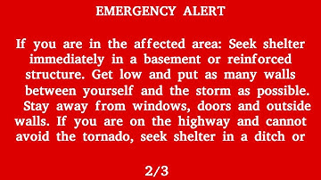 Environment Canada, Alberta Emergency Alert - Tornado Warning, Red Deer County