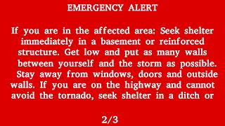 Environment Canada, Alberta Emergency Alert - Tornado Warning, Red Deer County
