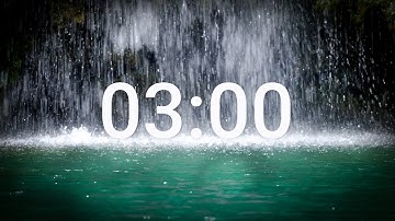 Waterfall with relaxing waterfall sounds - 3 minutes countdown timer