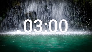 Waterfall with relaxing waterfall sounds - 3 minutes countdown timer