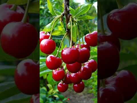 Red and Shiny Cherry 🍒#shorts #amazing #satisfying #viral