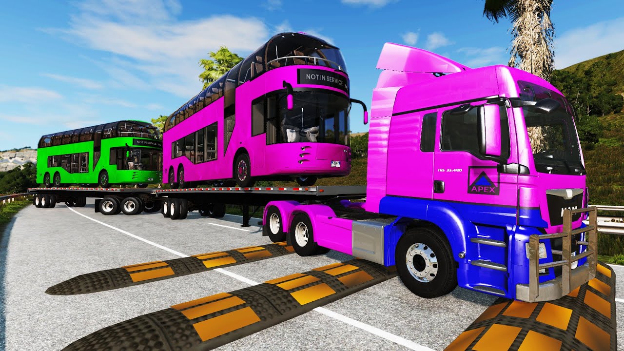 Trucks vs Speed Bumps - BeamNG.Drive
