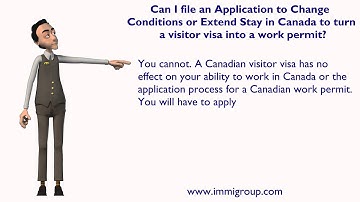 Can I file an Application to Change Conditions to turn a visitor visa into a work permit?