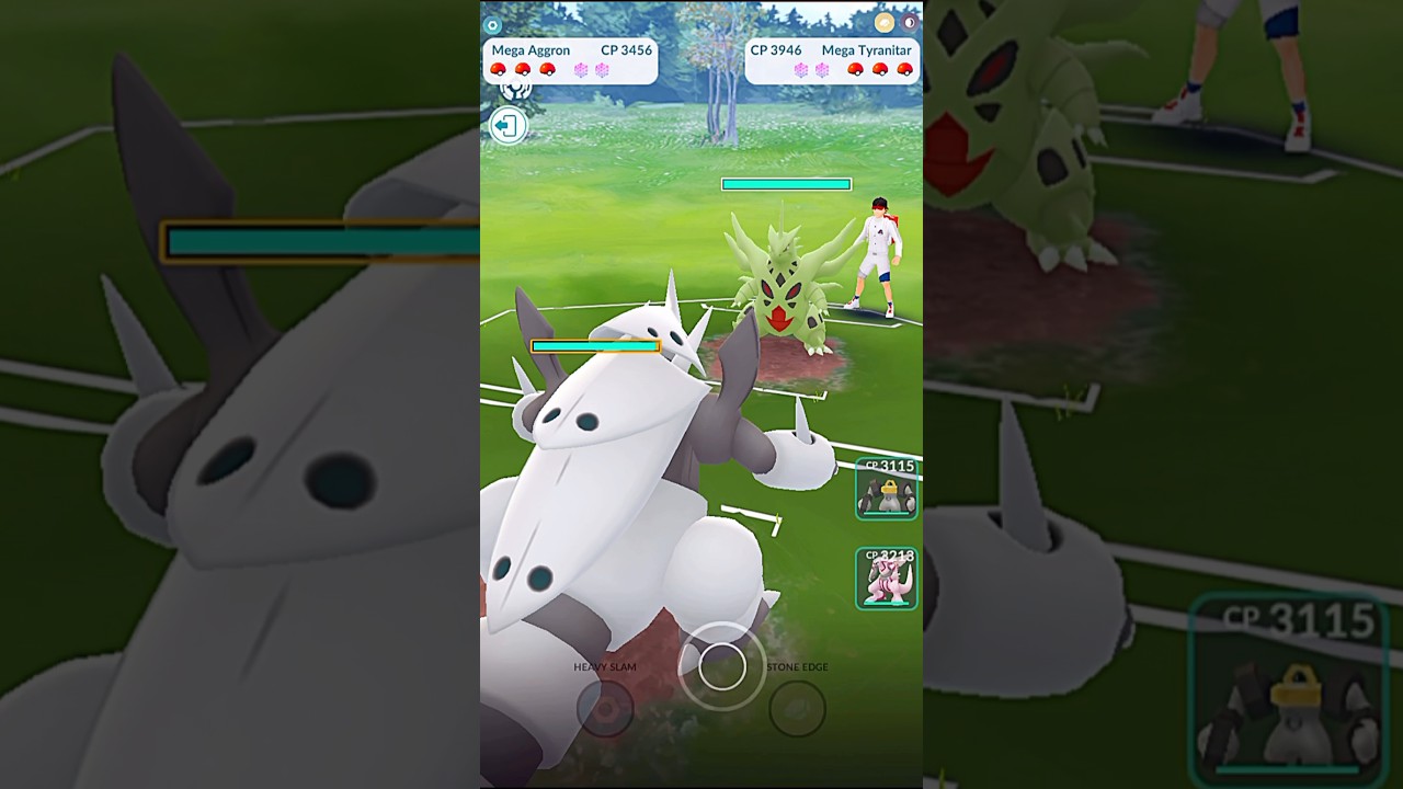 Mega Tyranitar V/S Mega Aggron PVP Rock Battle in 