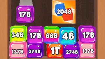 Merge Cube 2048 3D - ASMR Gameplay (Cubes Math, Level Up NumberBlocks Jelly Balls) Part 022