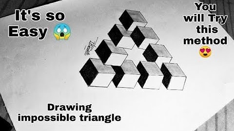 How to Draw an Impossible Triangle with 3d cubes : optical illusion step by step || sketch artist ||