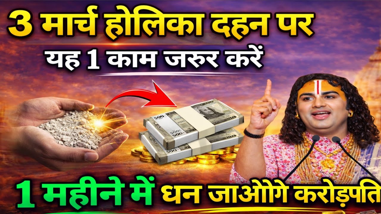 3 मार्च होलिका दहन पर 😱 यह 1 काम जरुर करें,1 महीने में बन जाओगे करोड़पति, Holi 2026