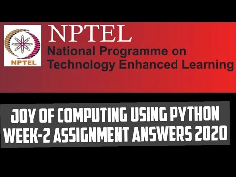 NPTEL||Joy of computing using Python||week-2 assignment quiz answers||python programming||#SKumarEdu