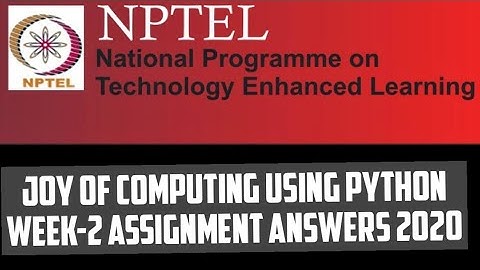 NPTEL||Joy of computing using Python||week-2 assignment quiz answers||python programming||#SKumarEdu