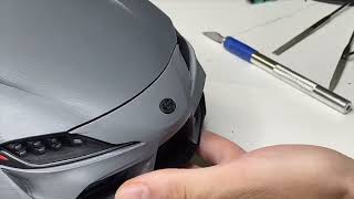 3d printed Toyota Supra scale model glue assembly
