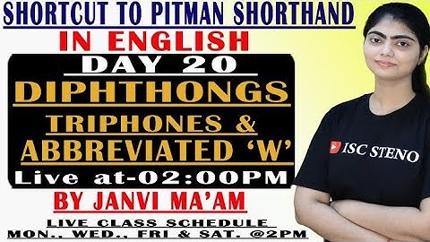 DAY 20 |  DIPHTHONGS | TRIPHONES & ABBREVIATED 