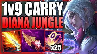 HOW TO 1v9 CARRY GAMES WITH DIANA JUNGLE & CLIMB FAST IN SOLO Q! - Gameplay Guide League of Legends screenshot 4
