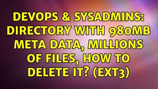 Famous DevOps & SysAdmins: directory with 980MB meta data, millions of files, how to delete it? (ext3) Profile