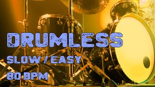 Drumless Backing Track for Beginners with Click |  Pop Funk 80 bpm | Straight Easy | Drums Practice