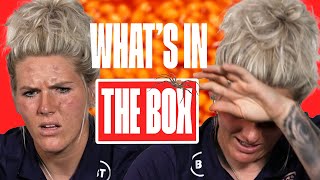 "Please tell me there are no spiders" 🕷️| Millie Bright What's In The Box Challenge | Lionesses