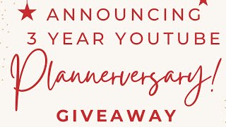 Announcing 3-Year Plannerversary GIVEAWAY!!! | 3 Winners & Entry Details | January 21 - 30