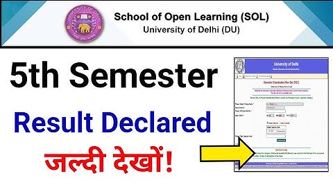 DU SOL 5th Semester Exam Result Has been declared | SOL Bcom Hons. 5 SEMESTER RESULT DECLARED