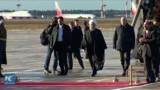 Iran's President Hassan Rouhani arrives in Moscow