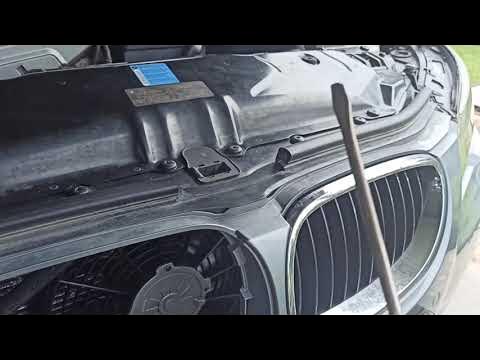 BMW E60 hood lock latch manual lever release due to broken or loose