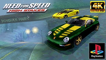 Porsche 911 4k Gameplay at Kindiak Park (with Music & Replay) - NFS High Stakes PS1 on Duckstation