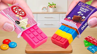 RAINBOW Dairy Milk vs PINK KitKat 🌈🍫 Satisfying Mini Rainbow Cake Challenge & ASMR Dessert