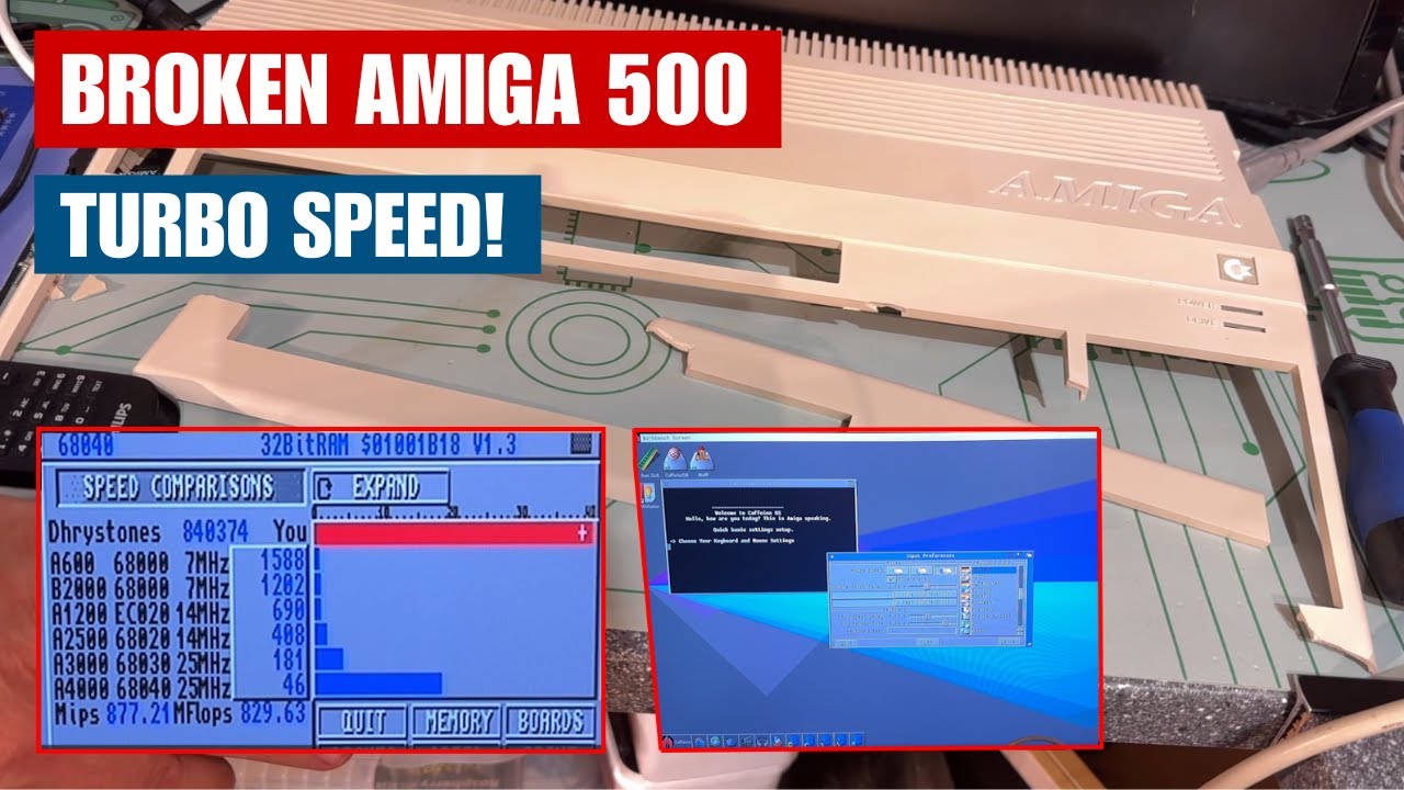 BROKEN Amiga 500 case repair and a upgrade for SUPER speed with