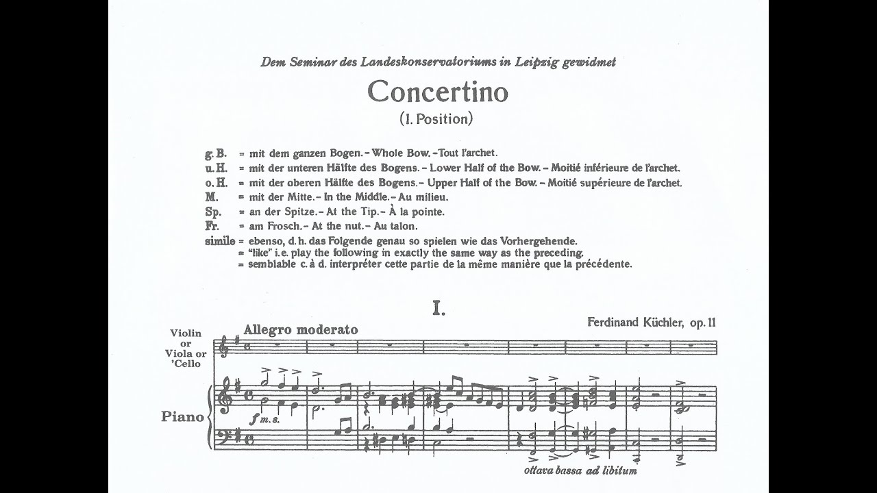 Concertino in G, Op.11 (piano accompaniment) - Küchler