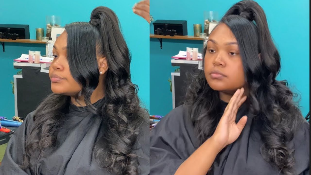 Detailed Sew In Half Up Half Down With One Bang Tutorial Step By Step Youtube