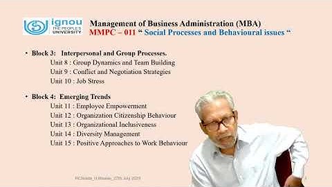 MMPC - 011 (Part- 12) Social processes and behavioural issues