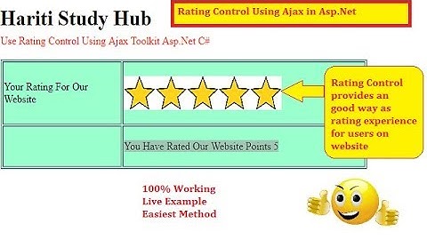 Rating Control in Ajax Toolkit | Asp.Net Website Development | Hindi | Free Online Class