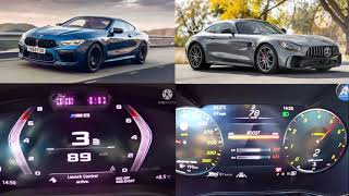 Mercedes AMG GTR vs BMW M8 Competition 0-250 kmh race