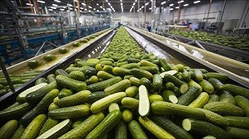 Cucumber Pickles Mega Factory: Processing Millions of Cucumbers for Pickles