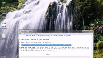 HOW TO MAKE A INVISIBLE FOLDER ON YOUR WINDOWS 7 DESKTOP