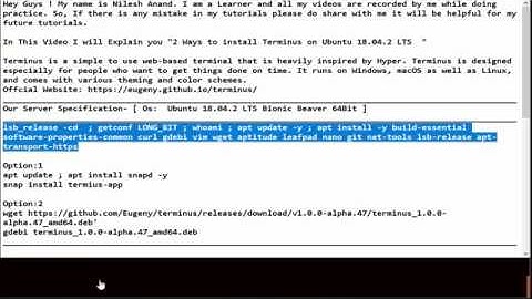 2 Ways To install Terminus (Terminal app )on Ubuntu 18.04.2 LTS