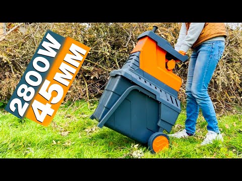 GTM Подрібнювач садовий MS2800/45 KIT, 220В, 2800Вт, гілки до 45мм, фреза, контейнер 55л + подовжувач 10м, видео 1