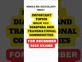 MSOE 002 IMPORTANT QUESTIONS | DECEMBER 2025 EXAM | DIASPORA AND TRANSNATIONAL COMMUNITIES #msoe
