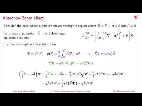 4.19 The Aharonov-Bohm effect